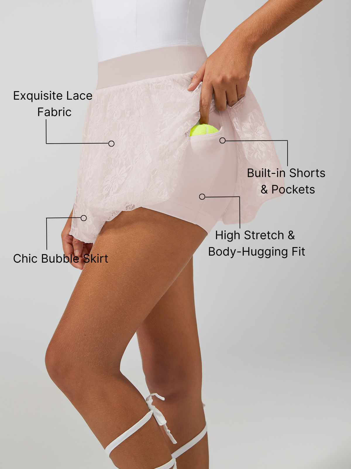 Lace Bubble Tennis Skirt