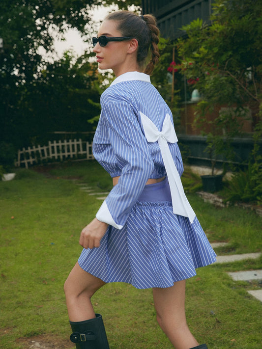 Quick-Dry Peplum Floral A-Line Tennis Skirt