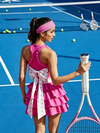 Built-in Bra Bow Folds Crew Neck Sleeveless Tennis Dress