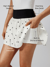 Tummy Control Bow Polka Dot A-Line Tennis Skirt