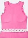 Built-in Bra Bow Folds Crew Neck Sleeveless Tennis Dress