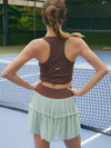 Quick-Dry Floral A-Line Tennis Skirt