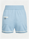 Women's Breathable Knit Mid-Thigh Length Shorts Blue