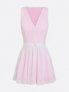 Built-in Bra Bow Cut Out V Neck Sleeveless Tennis Dress Pink