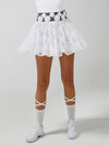 Lace 3D Flowers Pleated Tennis Skirt