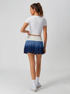 Tummy Control Ombre Pleated A-Line Tennis Skirt Navy Blue