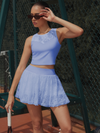 Lace Bubble Tennis Skirt Blue