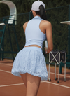 Lace Bubble Tennis Skirt Light Blue