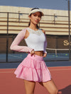 High-stretch Waistband Bow Tennis Skirt