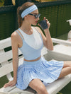 Quick-Dry Peplum Floral A-Line Tennis Skirt