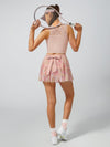 Quick-Dry Bow Floral A-Line Tennis Skirt