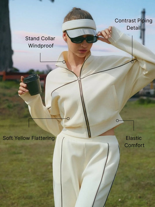 Women's Pocket Stitching Mock Neck Long Sleeve