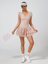 Women's Ruffled V Neck Pickleball Sleeveless Tank Top