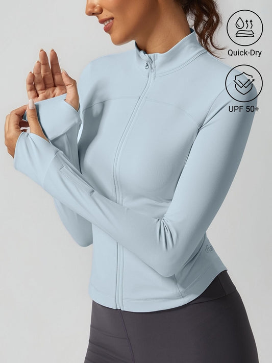 Women's Quick-Dry Sun Protection Mock Neck Cropped Jacket