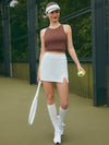 Quick-Dry Hollow Out Floral A-Line Tennis Skirt