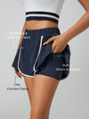 Women's Breathable Pleated Mid-Thigh Length Golf Shorts With Pockets