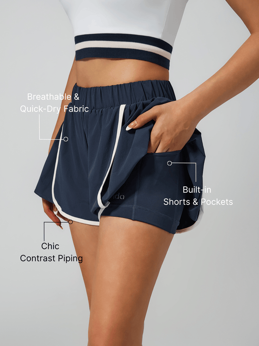 Women's Breathable Pleated Mid-Thigh Length Shorts With Pockets