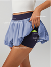 High Elasticity Bubble Tennis Skirt Blue