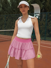 High-stretch Waistband Bow Tennis Skirt