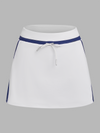 Drawstring Waist Color-block Design Tennis Skirt