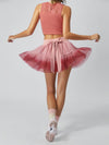 Quick-Dry Bow Ombre A-Line Tennis Skirt