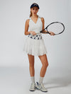 Cute 3D Flowers Dot Mesh Tennis Skirt