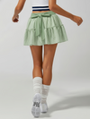 High-stretch Waistband Bow Tennis Skirt