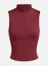 Front Zipper Stand Collar Tank Top