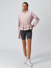 Women's Sun Protection Drawstring Ruffled Stand Collar Jacket