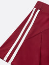 Retro Side Stripe Back Pleated A-line Tennis Skirt Pink
