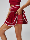 Collegiate Stripes Pleated Tennis Skirt Red