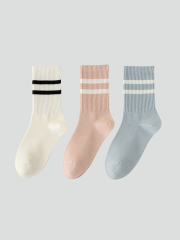 Retro Striped Crew Socks 3-Pack