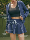 Abrasion-Resistant Drawstring A-Line Tennis Skirt
