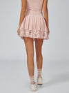 Lace-trimmed Pleated Tennis Skirt