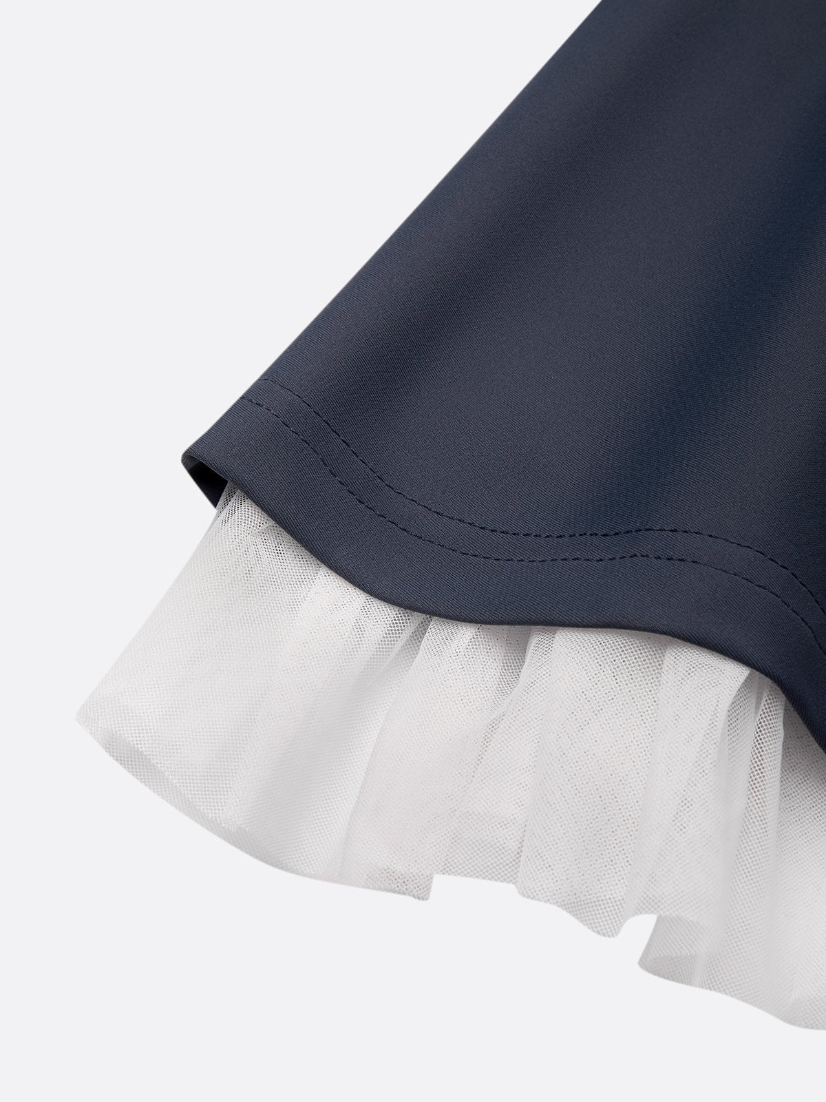 Mesh-Trimmed High-Elastic Waist Tennis Skirt