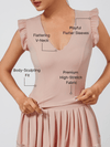 Women's Ruffled V Neck Sleeveless Tank Top