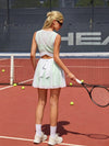 Built-in Bra Bow Cut Out V Neck Sleeveless Tennis Dress Green