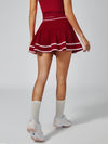 Collegiate Stripes Pleated Tennis Skirt Red