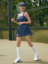 Built-in Bra Bow Cut Out Halter Neck Sleeveless Tennis Dress