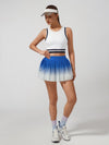Breathable Ombre Pleated A-Line Tennis Skirt