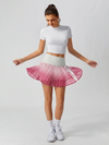 Tummy Control Ombre Pleated A-Line Tennis Skirt Pink