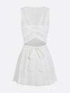 Built-in Bra Bow Cut Out V Neck Sleeveless Tennis Dress