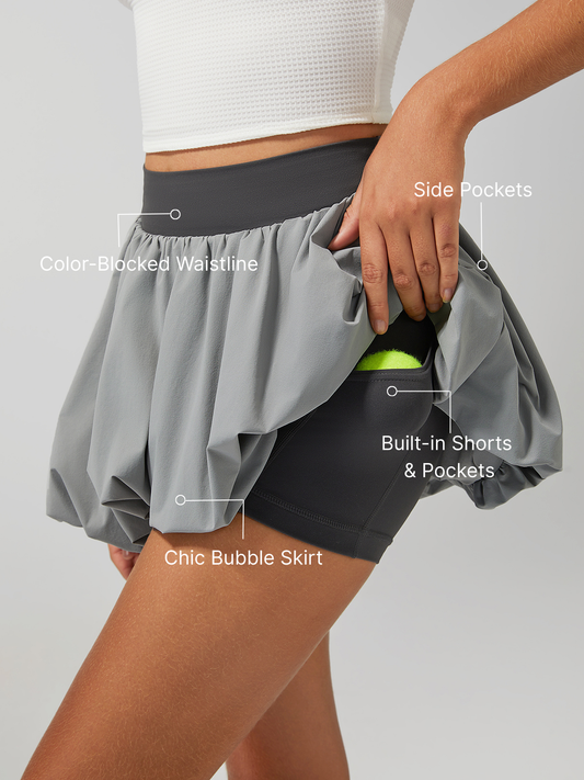 High Elasticity Bubble Tennis Skirt