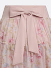 Quick-Dry Bow Floral A-Line Tennis Skirt
