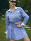 Women's Breathable Mock Neck Long Sleeve Crop Top