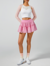 High-stretch Waistband Bow Tennis Skirt