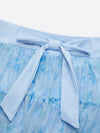 Quick-Dry Bow Floral A-Line Tennis Skirt Light Blue
