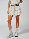 Contrast Waist Tiered Ruffles Tennis Skirt