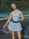 High Elasticity Bubble Tennis Skirt Blue
