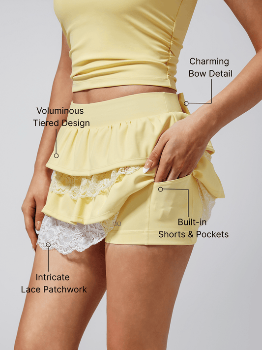 Breathable Bow Lace A-Line Tennis Skirt